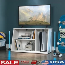 Modern TV Stand W/ Adjustable Shelf & Cable Management Media Storage Center Home