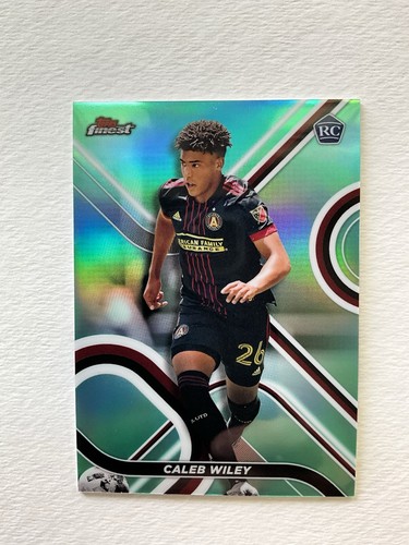 2022 Topps Finest MLS Caleb Wiley Aqua Refractor /75 #6 Rookie RC USMNT SP
