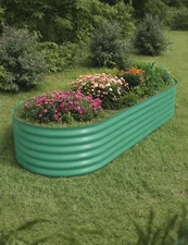 Galvanized Steel Raised Garden Bed Outdoor Planter Box Rust-Proof Easy Assembly