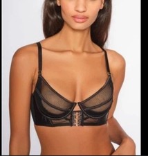 Ann Summers 34B Lustful Lure PU Bra - Black