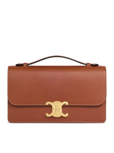 CELINE Medium Triomphe Folio Tan Top Handle Bag New & Authentic
