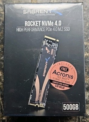 NEW Sabrent 500GB Rocket Nvme PCIe 4.0 M.2 2280 Internal SSD Bin A10 R1 #222