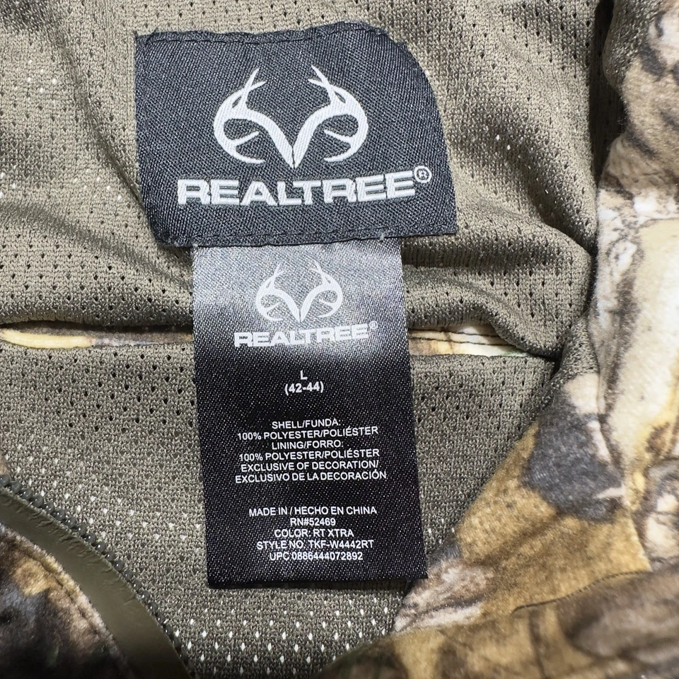 Realtree Extra Camo Women L Hoodied Jacket Full Zip Hunting Scent Control - Image 3 of 4