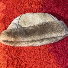 Vintage Hirsel Sheepskin Shearing Bucket Trapper Hat Martha Vineyard Island USA