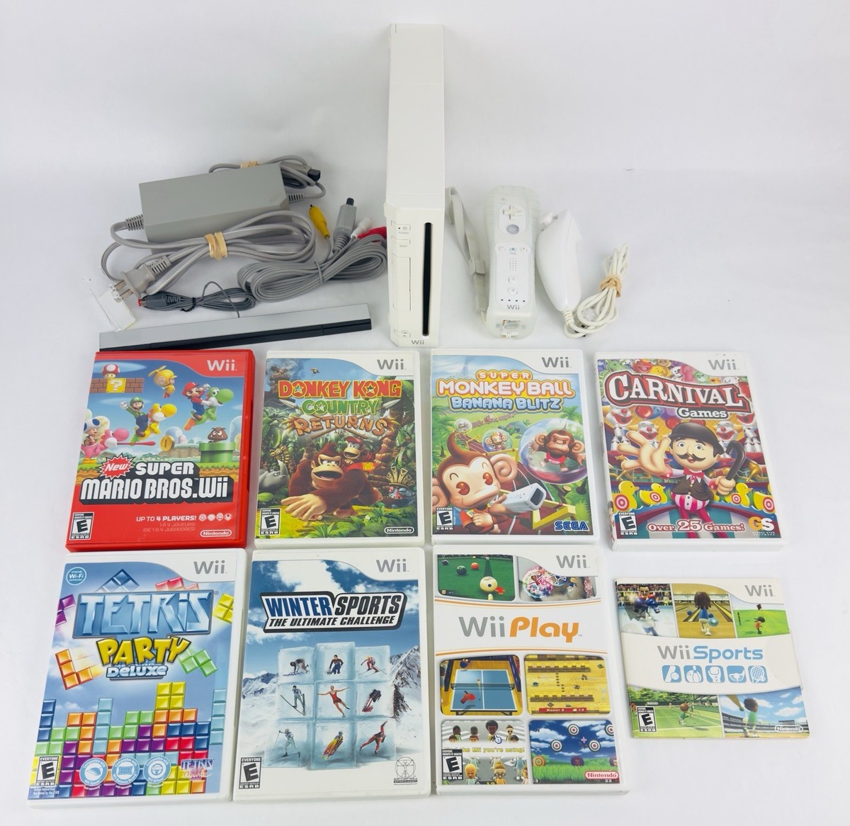Wii Essentials Console Bundle With Mario Wii Sports & More