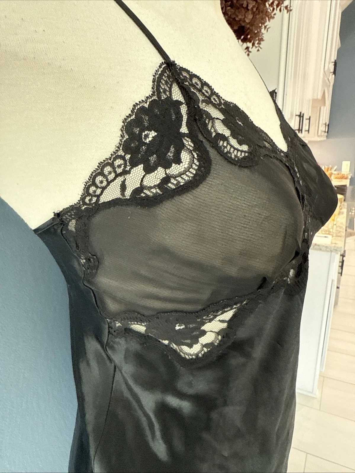UNDERCOVER Raro abito slip vintage y2k taglia S nero victoria secret pizzo busto trasparente