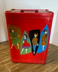 Vintage 60's Red Doll Luggage Case with Barbie style Graphics By Luce