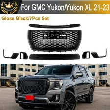 For 2021-2023 GMC Yukon/XL Denali Front Grille Hood Trim Molding Set Gloss Black