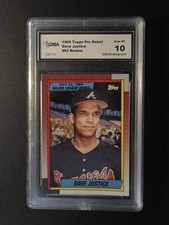 1989 Topps Pro Debut Dave Justice #65 RC GMA 10