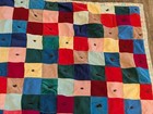 Vintage Quilt 76" X 62" Flannel & Velour Small Cotton Squares Light Weight Cozy  — photo 7