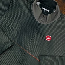 Castelli Long Sleeve Full Zip Jersey Jacket Cycling Gray Stripped Size 3XL