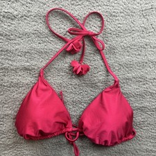 Shade  Shore Womens Large 12/14 Pink Rosette Triangle Bikini Top