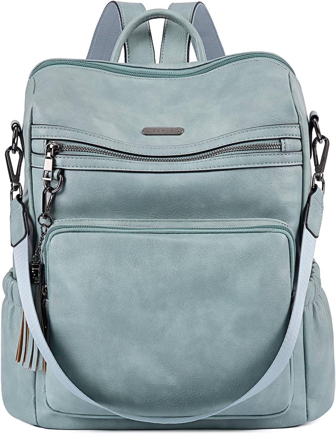 Pale Blue Leather-look & Loads Of Pockets