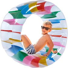 Giant Inflatable Wheel Roller 43" Colorful Water Wheel Swimming Pool Roller Toy 