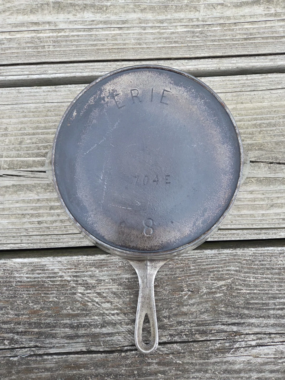 Erie #8 Cast Iron Skillet 704E Pre Grisworld Needs Restored