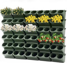 30x Macetas de Pared Briwoody 60 Bolsillos Verticales Apilables de Plástico Autoservicio
