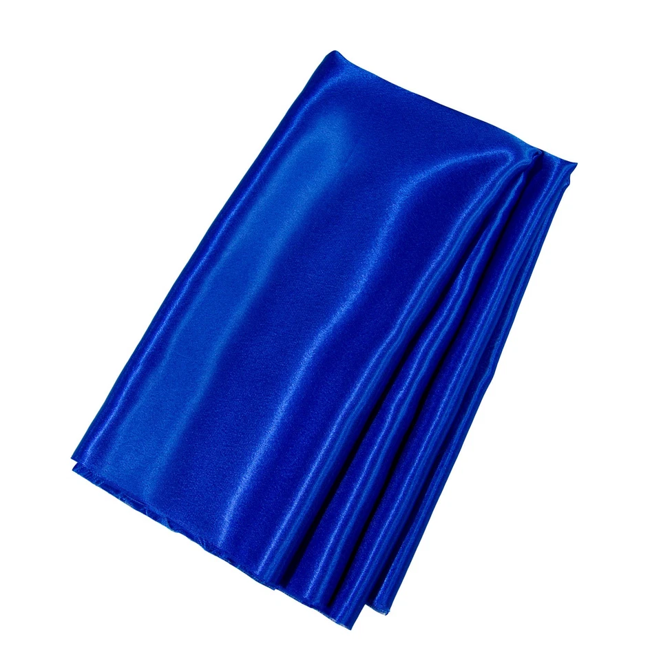 Royal Cobalt Blue Silky Smooth Polyester Satin Sewing Fabric Material Remnant - Image 2 of 4