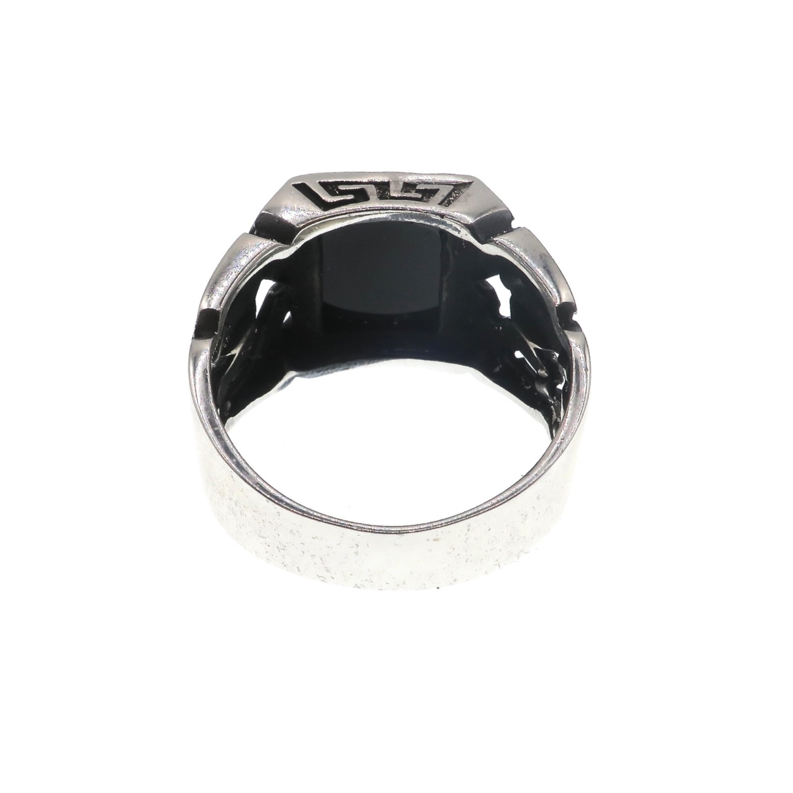 Sterling Silver Rectangular Onyx Ring, Size 10 1/2 - image 5