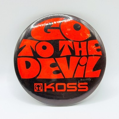 Vintage KOSS Kopfhörer Pin Anstecker Button Revers Audio Musik Promo Hippie 60er