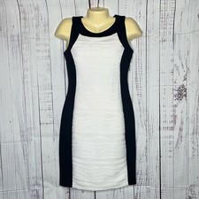Calvin Klein NWT Size 2 Black - Textured White Stripe Sleeveless Sheath Dress
