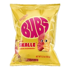 Bubs Sour Skulls Lemon Raspberry Flavor 5.5oz Bag Authentic Swedishn Gummy Candy
