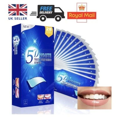 5D 28 TEETH WHITENING STRIPS ADVANCED 14 DAY SUPPLY PROFESSIONAL TOOTH BLEACHING
