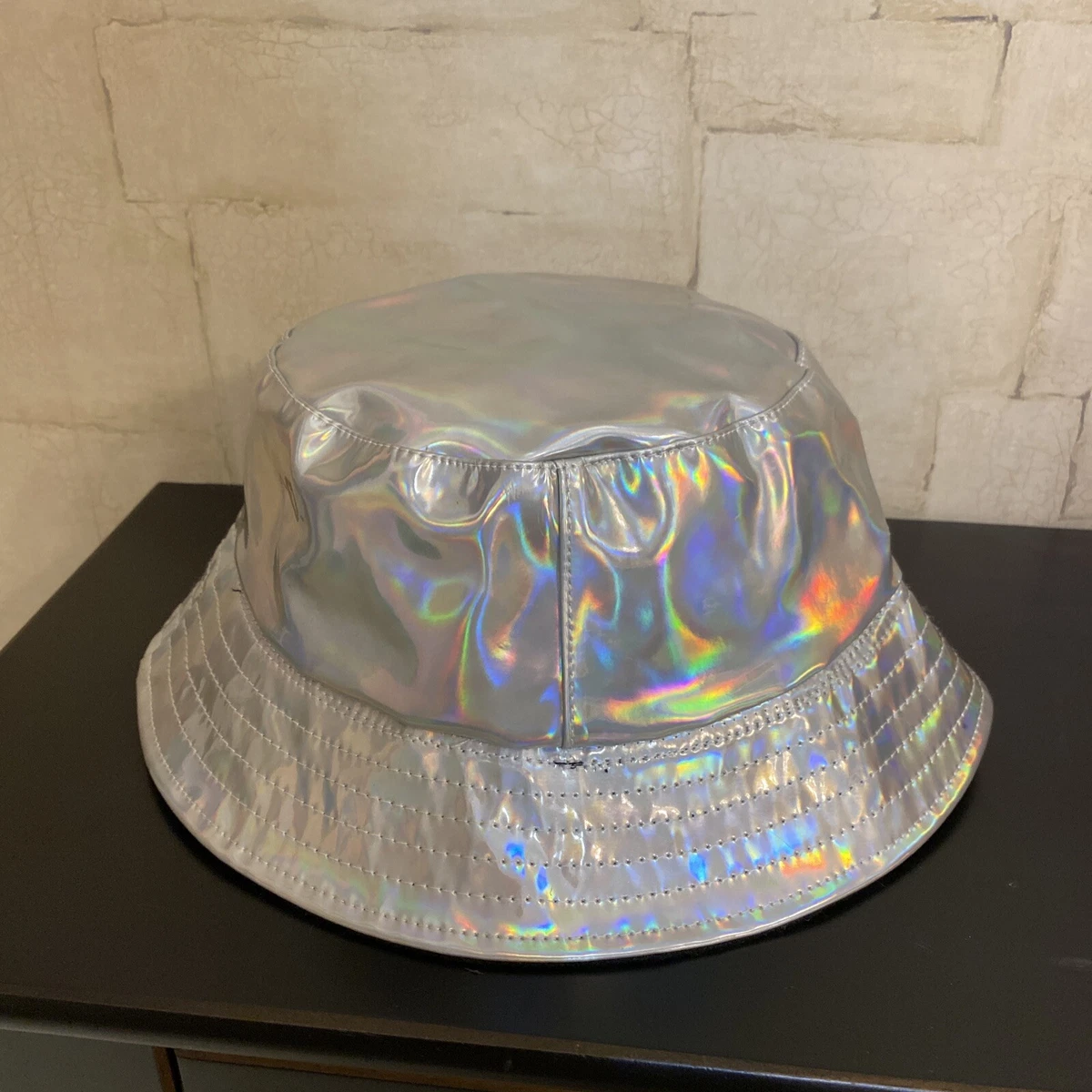 Iridescent Silver Bucket Hat OSFA eBay