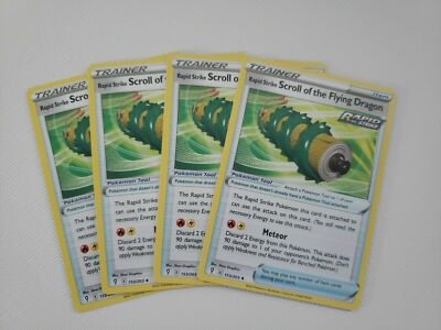 Pokemon -  4x Scroll of the Flying Dragon -153/203 - Evolving Skies - NM/M - New