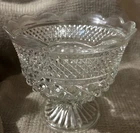 Vintage Anchor Hocking - Wexford Glass Small  Footed Pedestal Centerpiece Bowl