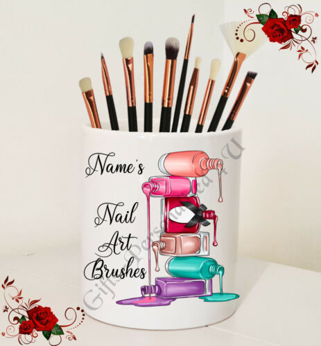 Personalised Ceramic Nail Art Brush Holder – Name’s Nail Art Brushes – Design 7 - Picture 1 of 1