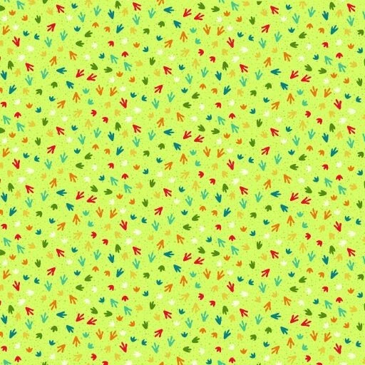 FOOTPRINTS green cotton fabric Makower FQs, 1/2 metre Sewing, patchwork, craft