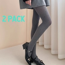 Polka-dot Seamless Sheer Pantyhose Ultra-thin Oily Glossy Stockings Crotchless