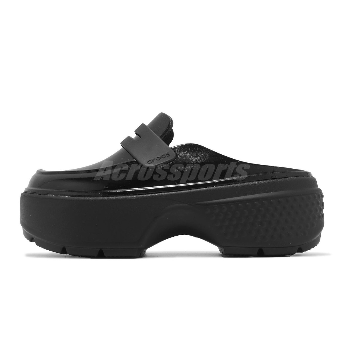 Crocs Stomp High Shine Loafer Black Men Slip On Platform Crocs Stomp High Shine Loafer Black Men Slip On Platform