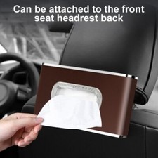 Practical Car Tissue Box Backseat PU Leather Case Functional Car Tissue Hold
