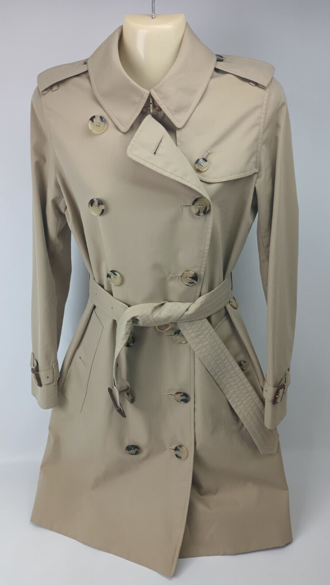 Burberry Women's Honey Kensington Water Resistant Gabardine Trench