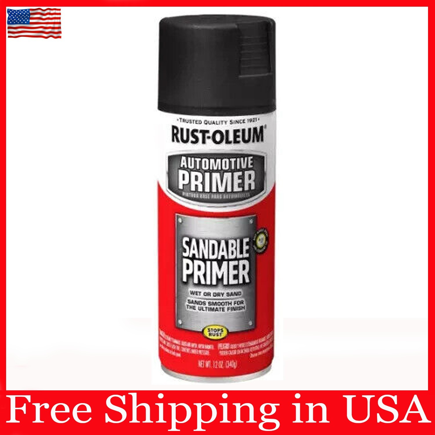 Rust-Oleum 249418 Automotive Sandable Primer Spray Paint 12 oz Black Home Garden