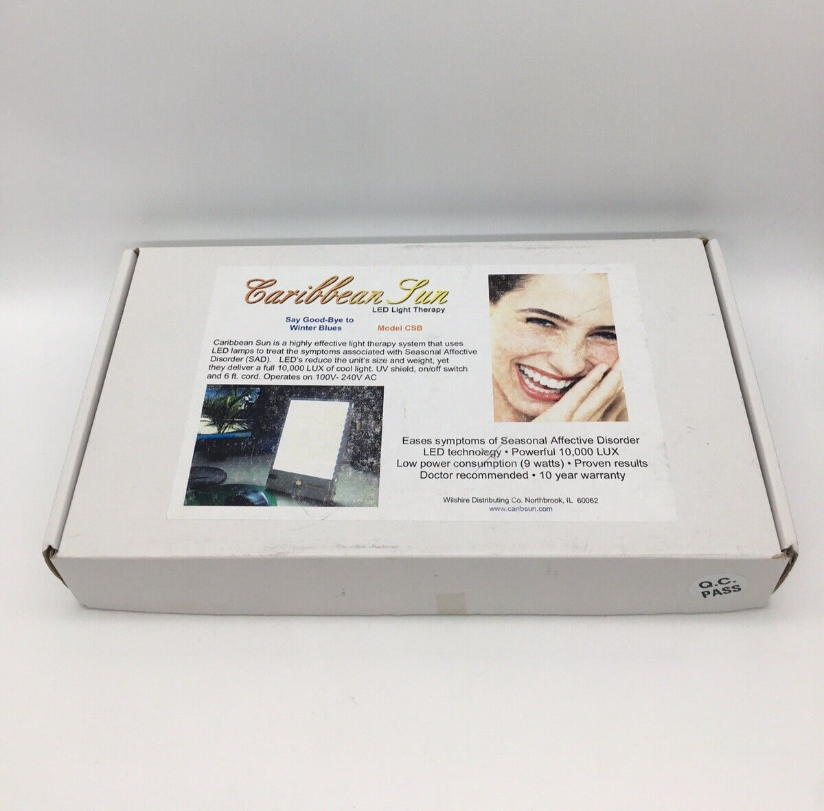LED light therapy Box 10000 LUX Caribbean Sun CSB Seasonal Affective