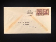 DC WASH. MAY 10, 1924 #600 FDC LINE PAIR TO WORDEN CV $85+