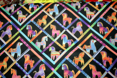 FIESTA HORSES DIAMONDS BY LAUREL BURCH FROM CLOTHWORKS - 100% COTTON FABRIC