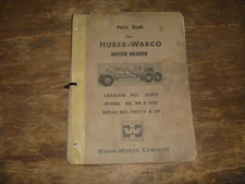 Huber Warco 8D Motor Grader Parts Catalog Manual S/N 118979 And Up