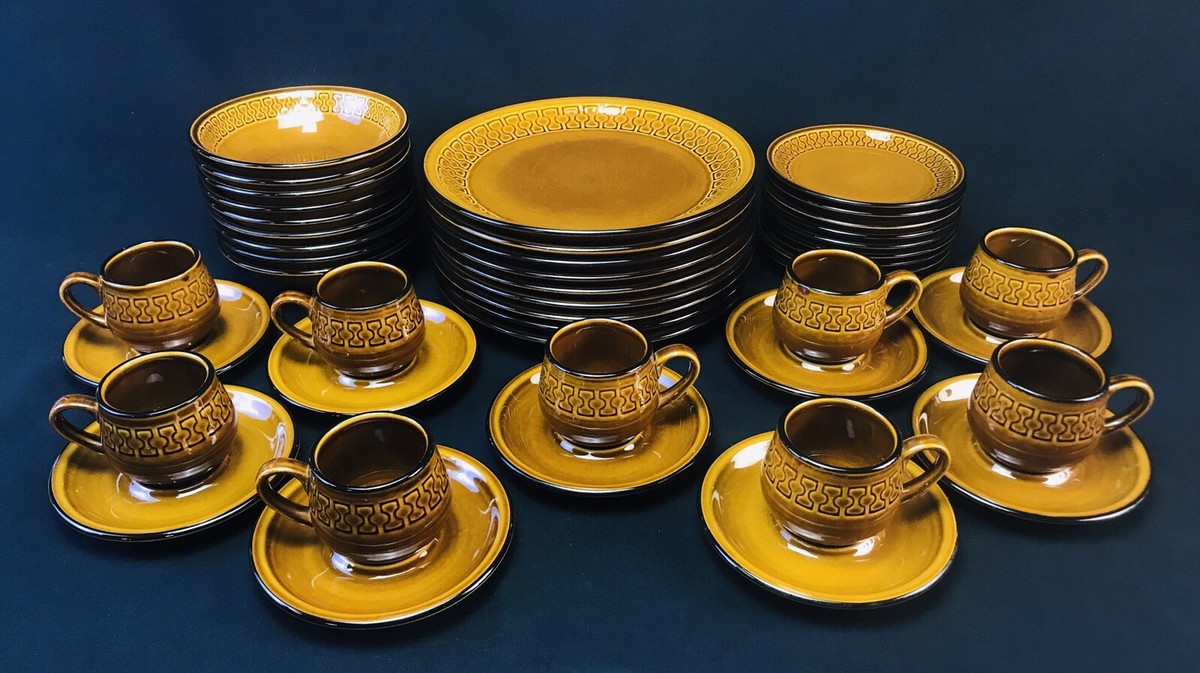 Full Set CAMBRIAN STONEWARE Dinner Salad Plate Bowl Cup Saucer 45