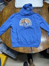 Men's Mossy Oak Hoodie Blue Cotton blend Fleece Size L Graphic