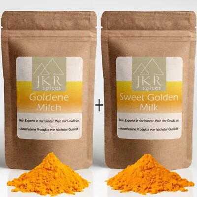 JKR SPICES 500g Goldene Milch + 500g Süße Goldene Milch, Golden Milk Kurkuma, Kombi Angebot