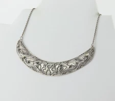 Sterling Silver Ahead of the Curve Bib Necklace Silpada 16"-18" Adjustable