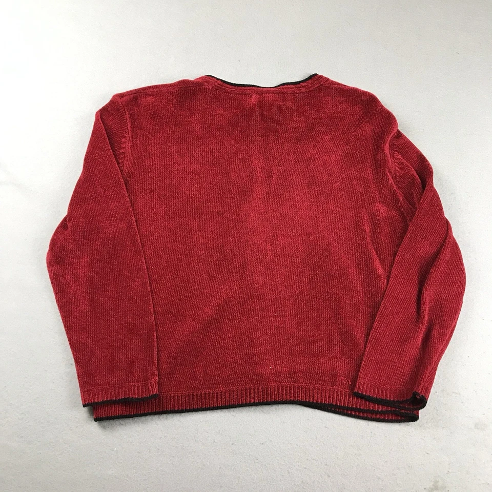 VTG Foxcroft Sweater Womens Large Red V Neck Button Up Lightweight Cardigan - Image 4 of 4