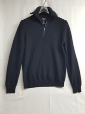 Nordstrom Tech Smart Men's Medium 1/4 Zip Blue Sweater Wool Blend