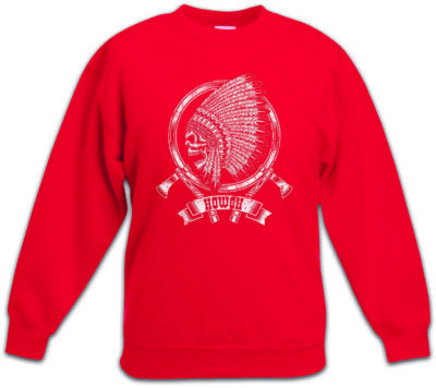DEAD INDIAN CHIEF Kinder Pullover Skeleton Nation Headman Axe Head Skull
