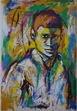 MIXED MEDIA PAINTING ON PAPER SIGNED SEMINI DATE 2009