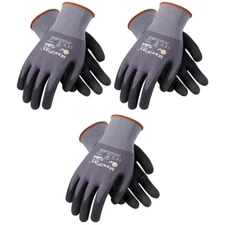 MaxiFlex 34-874 Ultimate Seamless Nitrile Grip Protective Work Gloves 3 Pairs