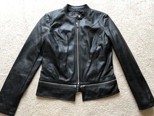 Womens New Express Black Minus The Leather Double Zip Jacket Coat Sz Medium Nwt